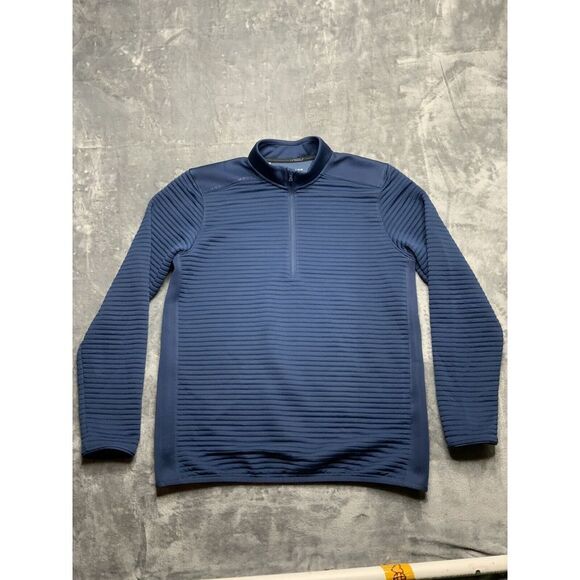 Under Armour Golf 1/4 Zip Sweater Men's Medium Coldgear Quilted Ribbed Puffy‎ - Picture 1 of 15